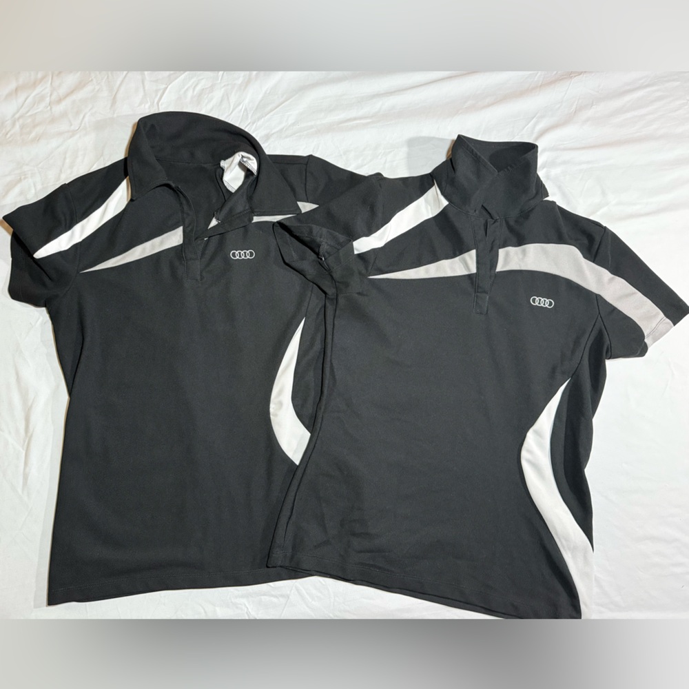 Audi Black Polo Shirt with White Accents